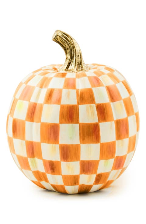 Orange Check Small Pumpkin