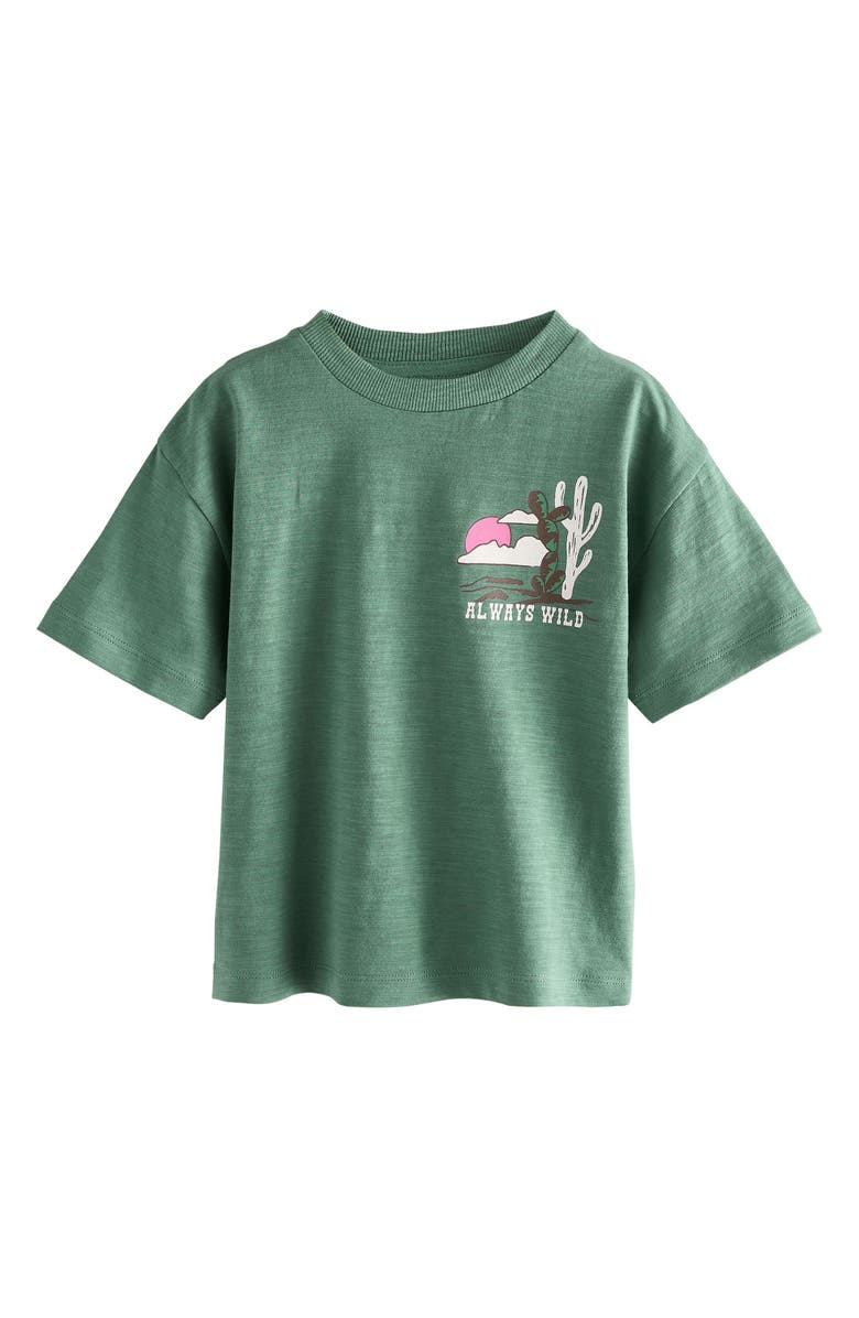 NEXT Kids' Cactus Cotton Graphic T-Shirt, Main, color, Green