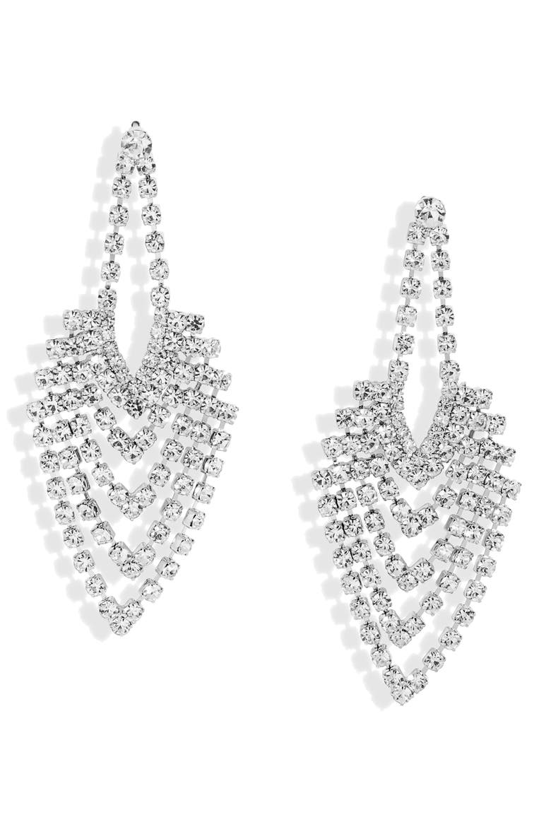 Crystal Chandelier Earrings, Main, color, CRYSTAL/RHOD