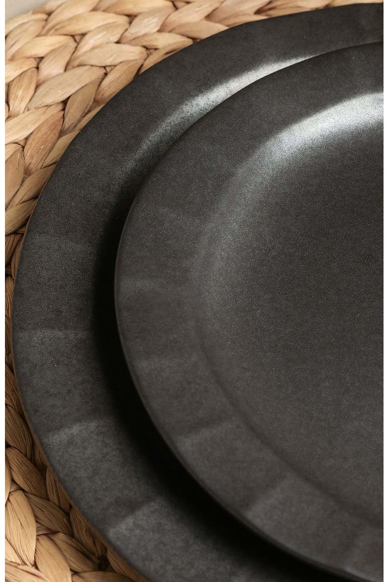 Oasis Stoneware 4-Piece Salad Plate Set, Alternate, color, Black