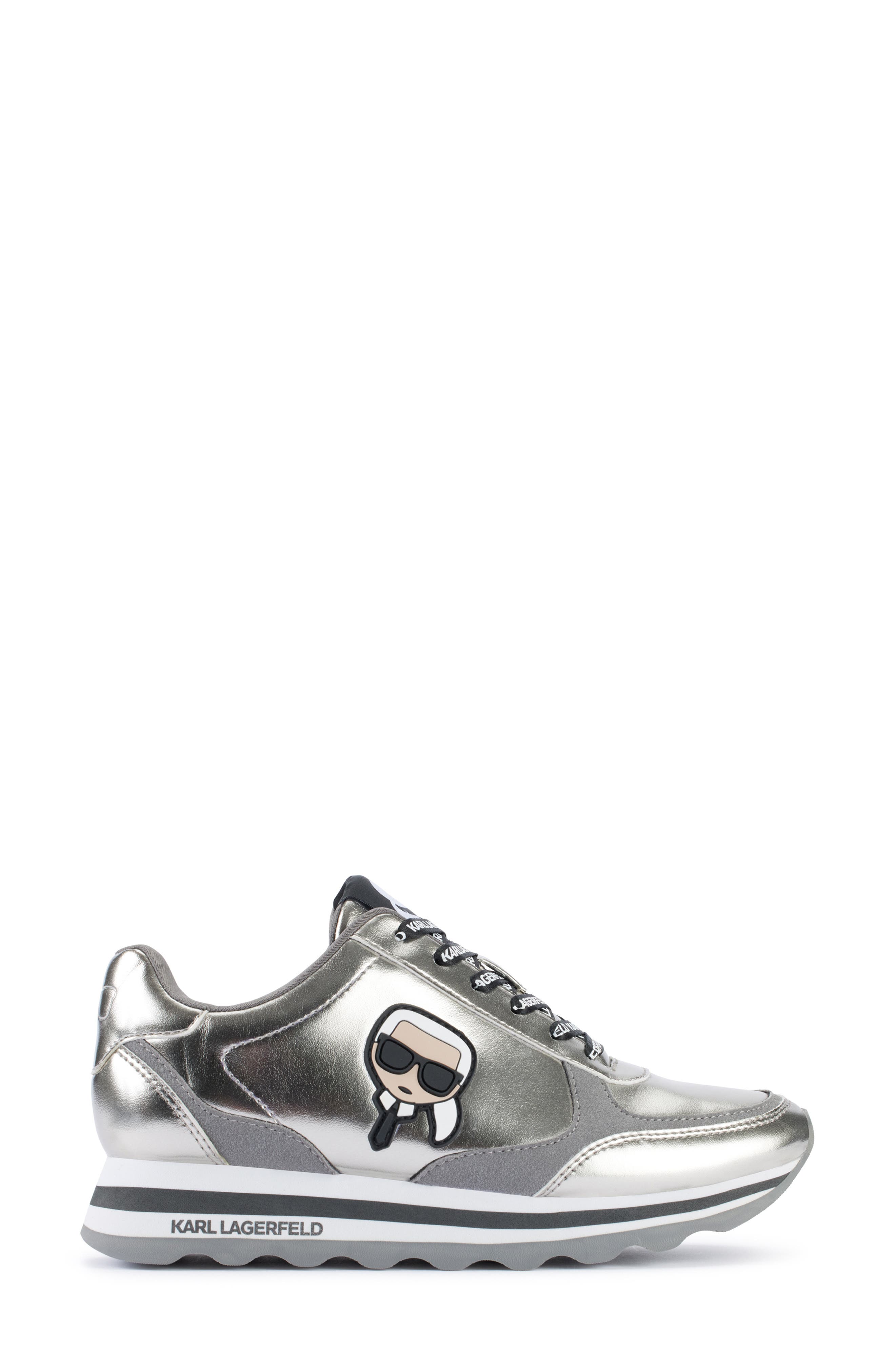 KARL LAGERFELD PARIS Meade Metallic Sneaker, Alternate, color, 