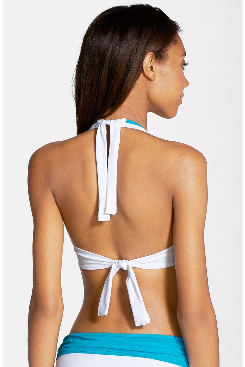 'Deck Piping' Underwire Bikini Top, Alternate, color, WHITE/ SEASIDE