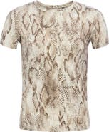 L'AGENCE Ressi Snakeskin Print Top
