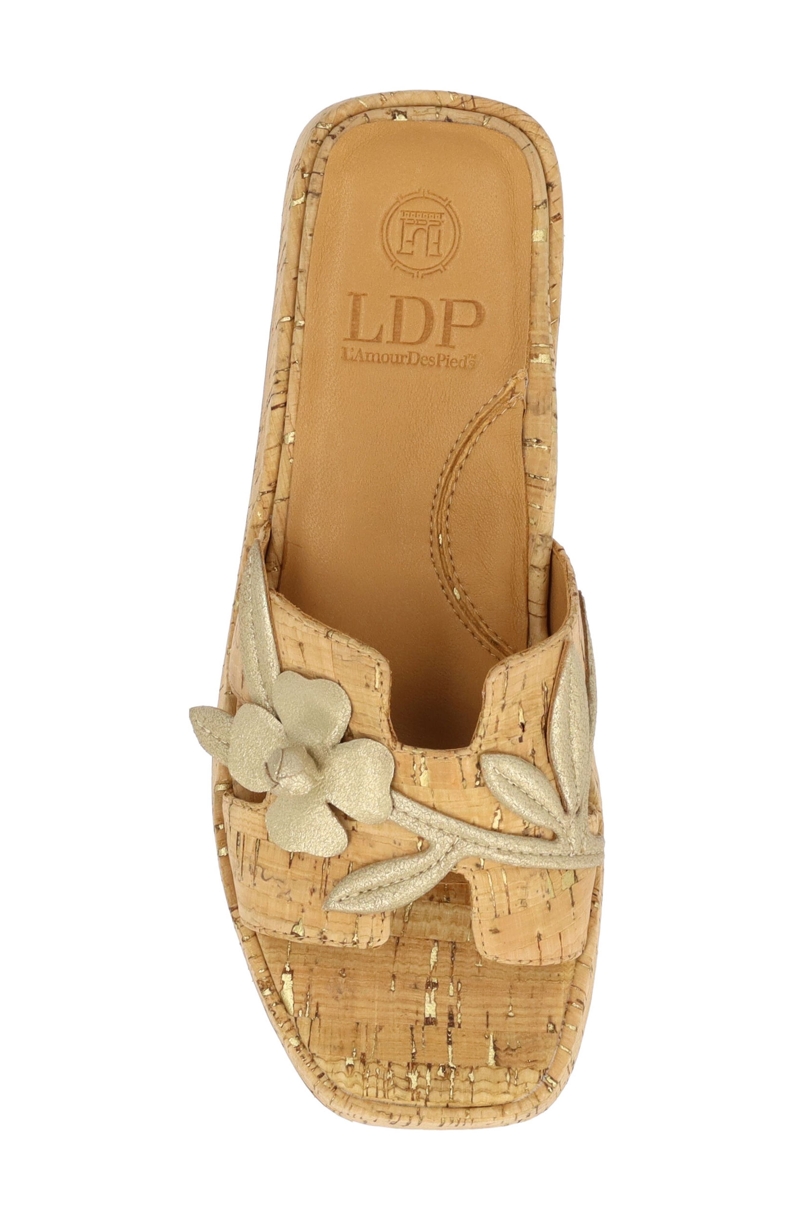 L'Amour des Pieds Aldara Slide Sandal, Alternate, color, Natural/ Gold