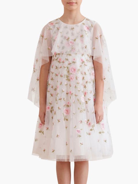 Kid's Round Neck Cape Dress
