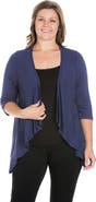 24seven Comfort Apparel Elbow Length Sleeve Open Cardigan