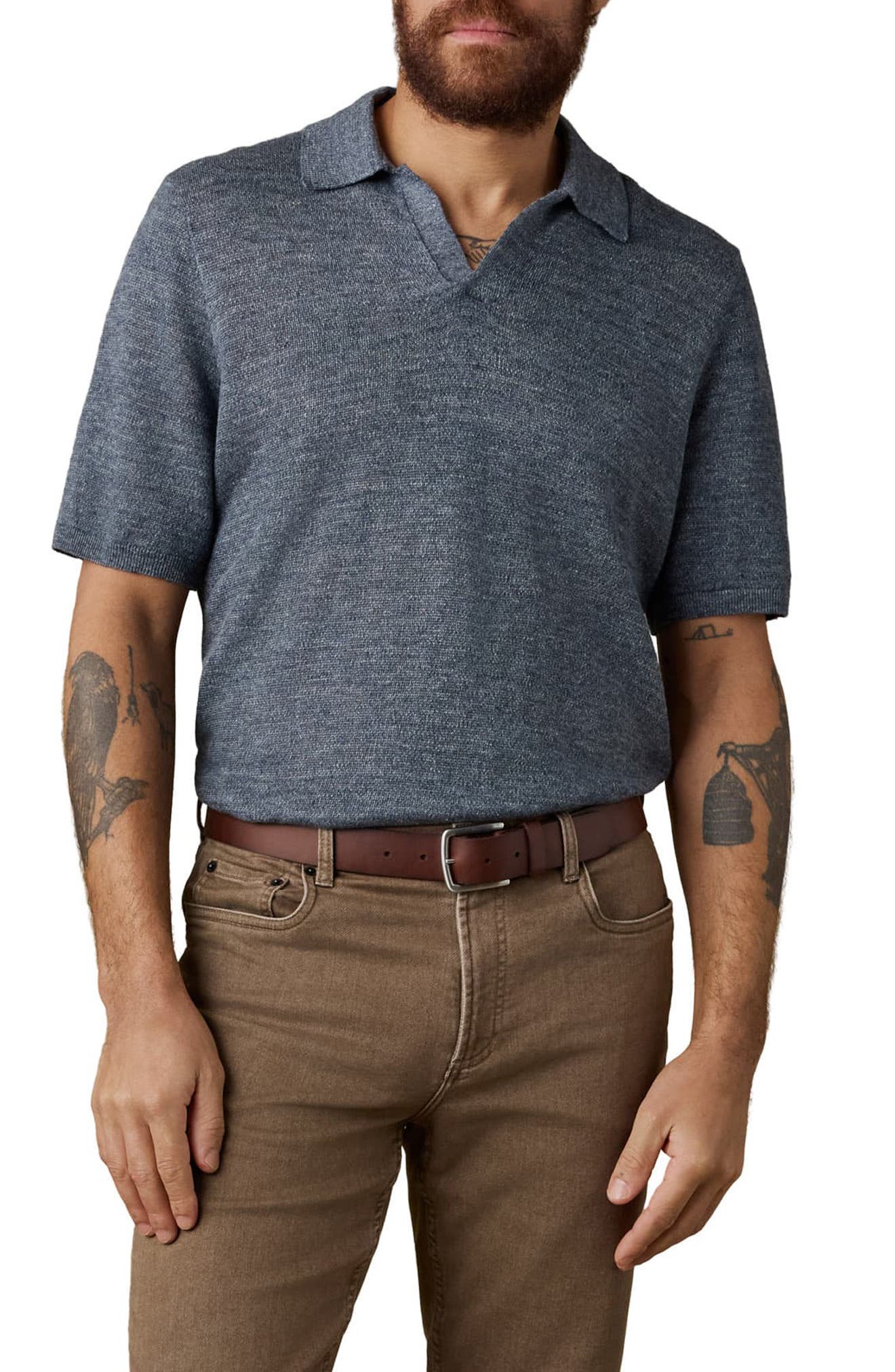 Stripe Linen Sweater Polo - image 3