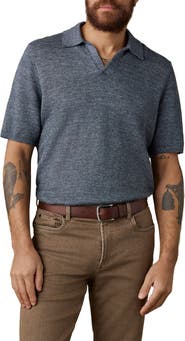 Faherty Stripe Linen Sweater Polo