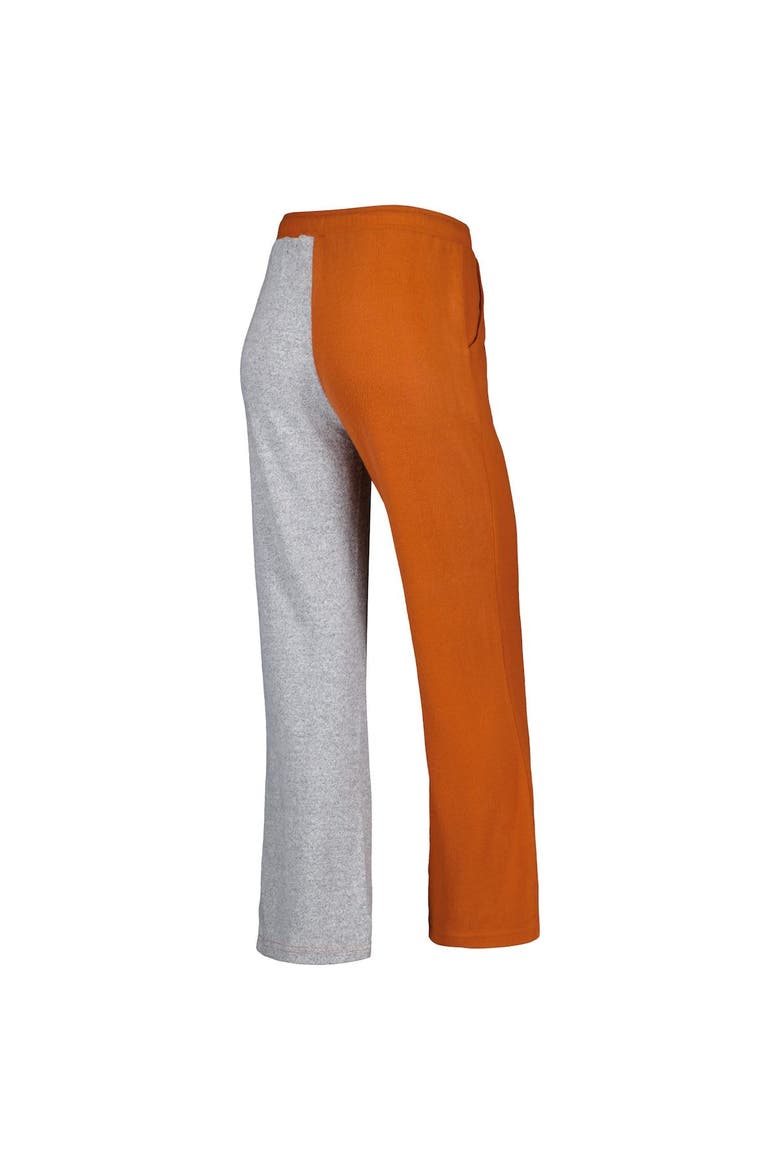 Women's ZooZatz Texas Orange/Gray Texas Longhorns Colorblock Cozy Tri-Blend Lounge Pants, Alternate, color, Burnt Orange