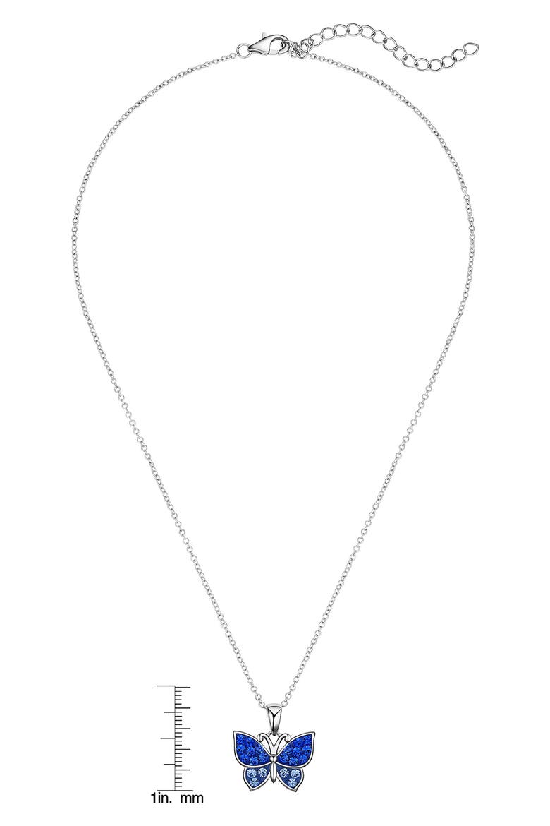 Kids' Crystal Butterfly Pendant Necklace, Alternate, color, BLUE