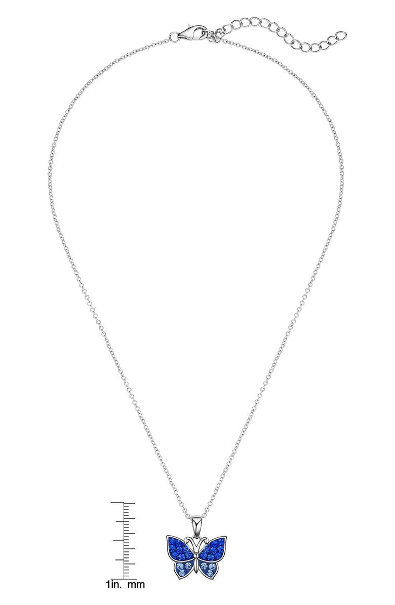 Lily Nily Kids' Crystal Butterfly Pendant Necklace, Alternate, color, Blue