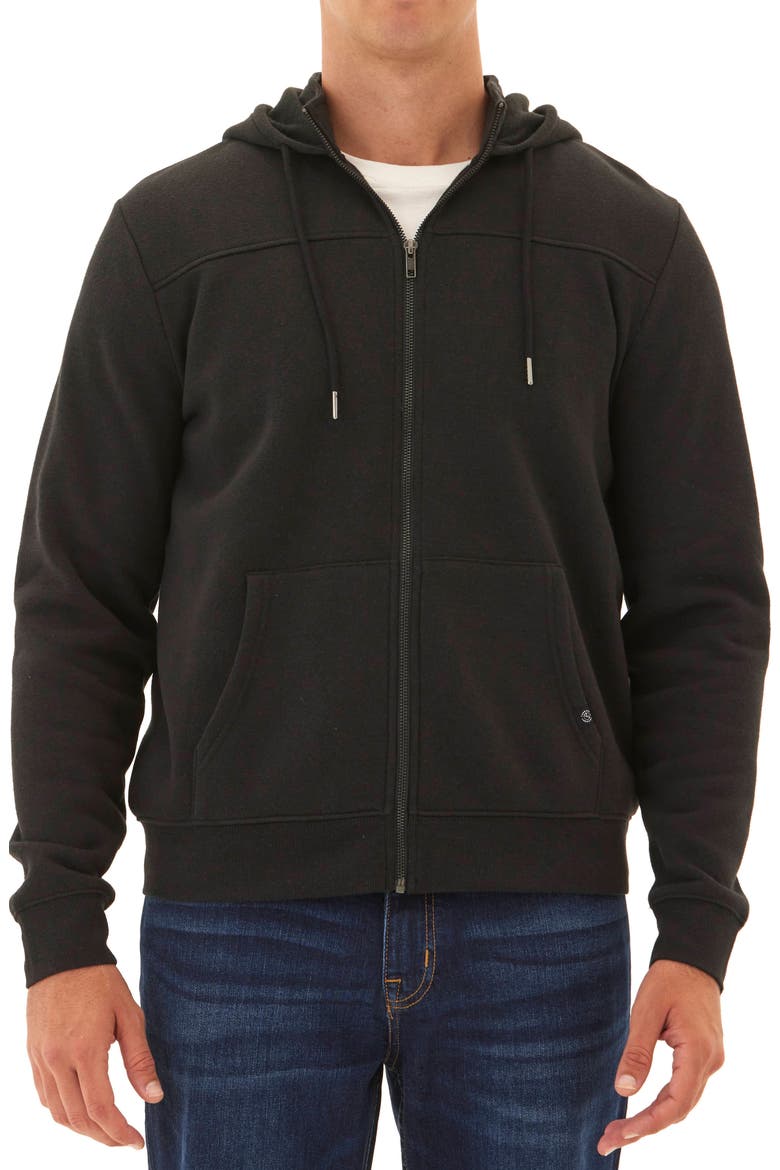 Dante Triblend Fleece Zip Hoodie, Main, color, BLACK