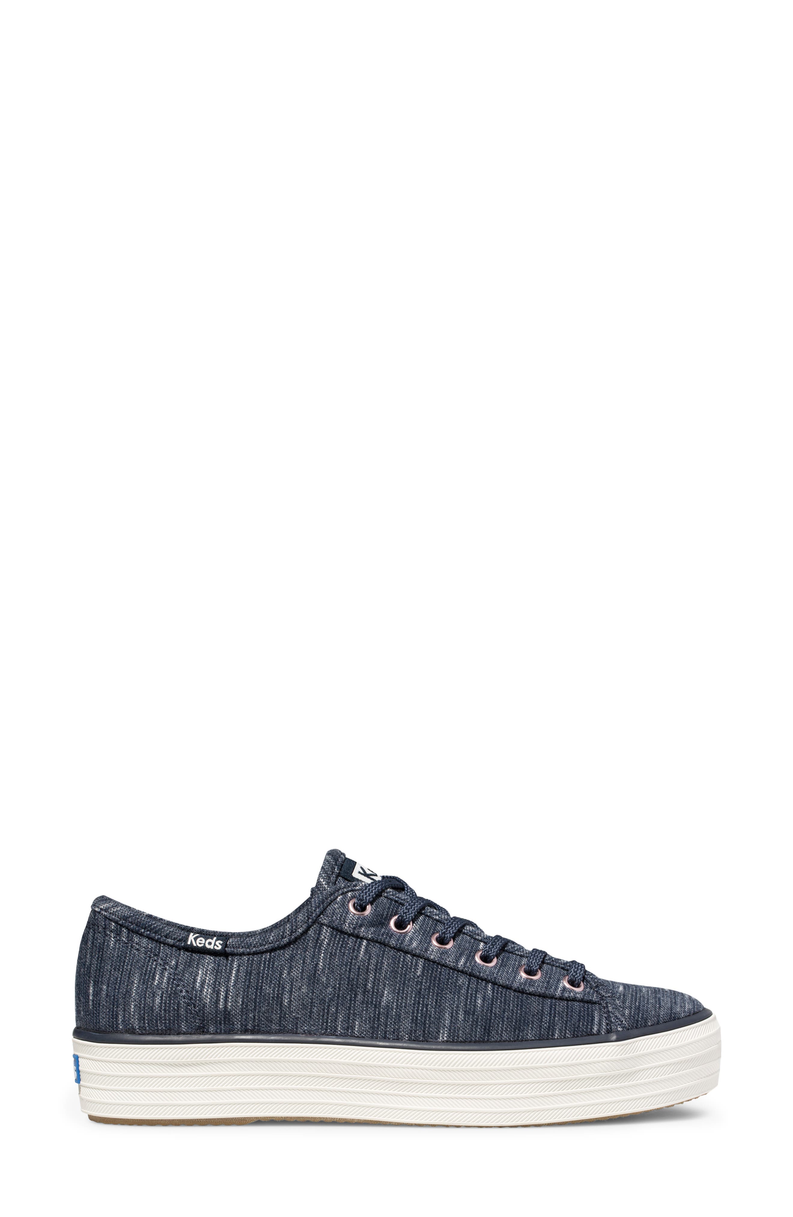 Triple Kick Platform Sneaker, Alternate, color, NAVY HEATHERED FABRIC