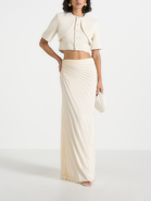 Manière De Voir Fiona Satin Fan Pleat Maxi Skirt