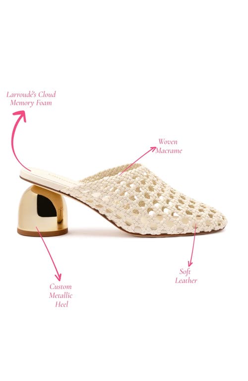 Larroude Women's Dew Drop Macrame Mule Pumps In Ivory
