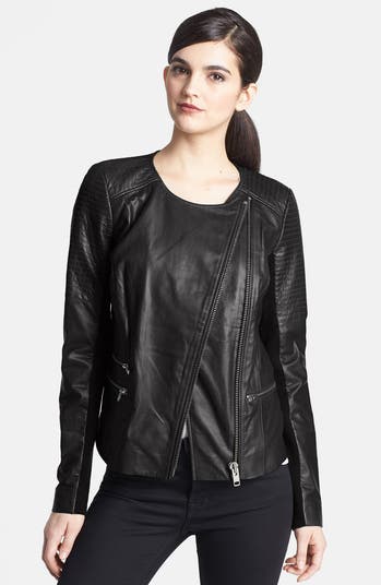 Veste En Cuir Matelassée Verte Trouve - Taille XS - Style Biker - Occasion Très Bon état