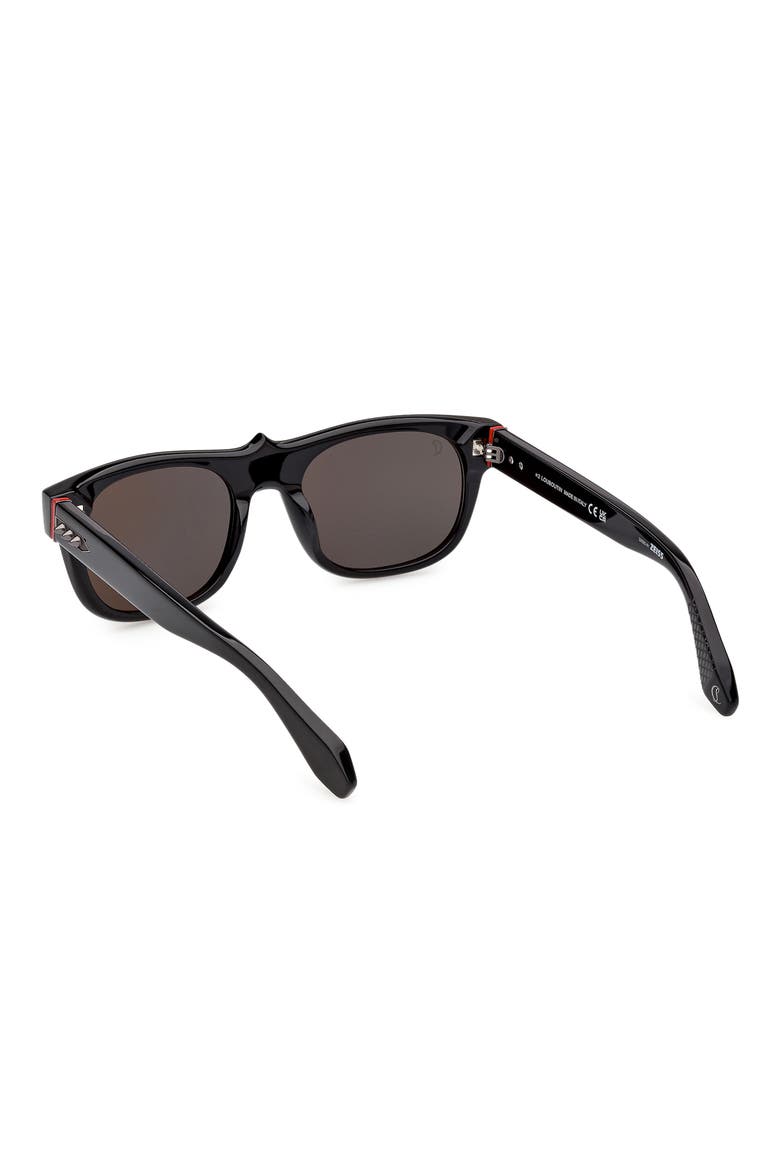 54mm Square Sunglasses, Alternate, color, BLACK/ GUNMETAL/ BILAYER BLACK