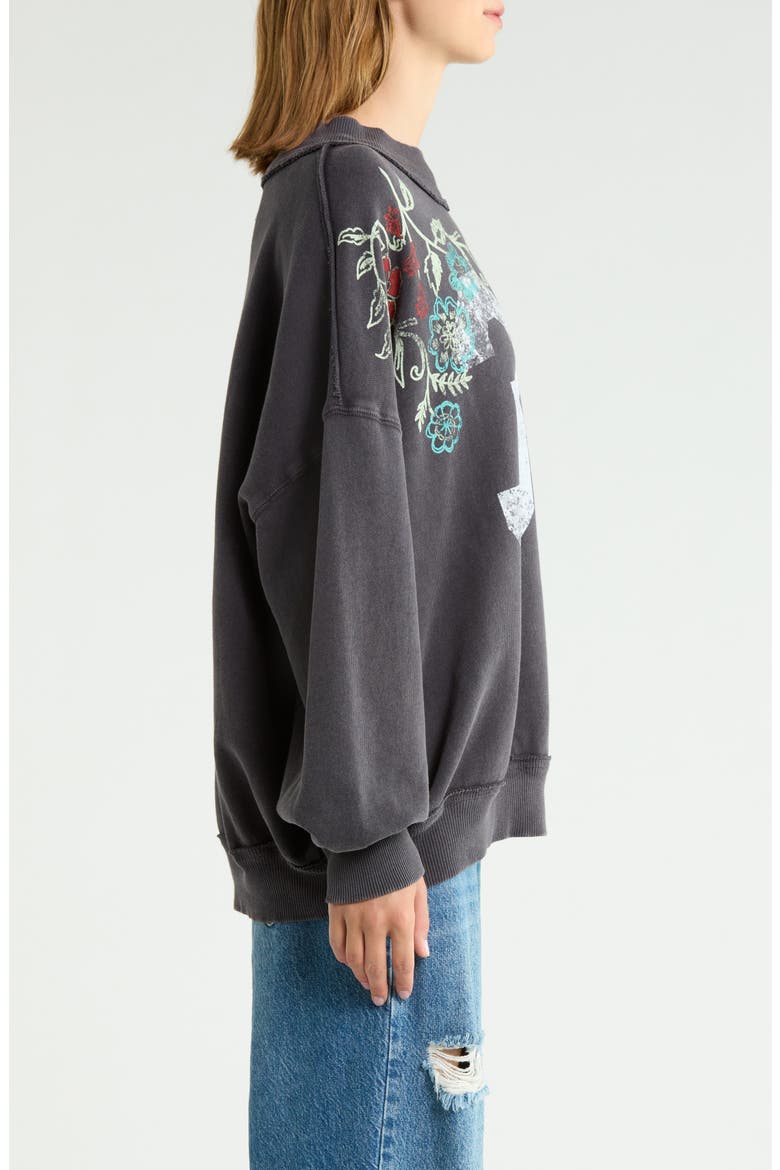 We The Free Palm Spring Turtle Graphic Sweatshirt, Alternate, color, WASHED BLACK COMBO