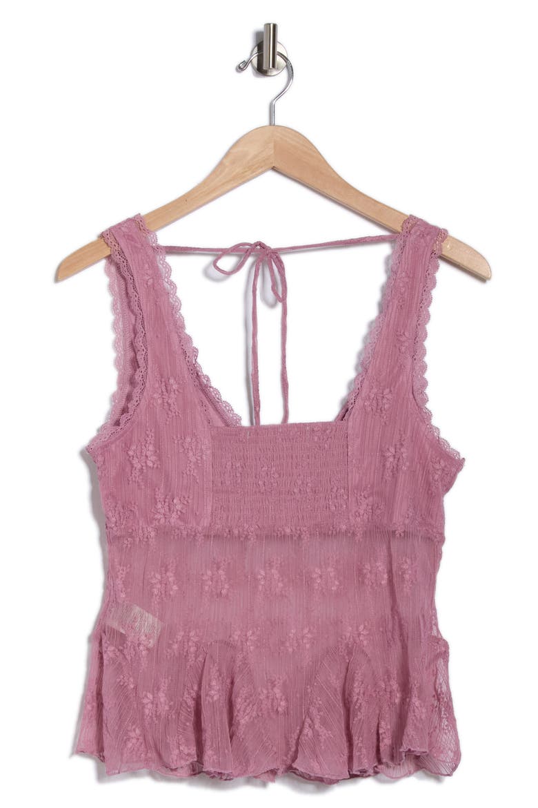 V-Neck Lace Top, Alternate, color, MAUVE