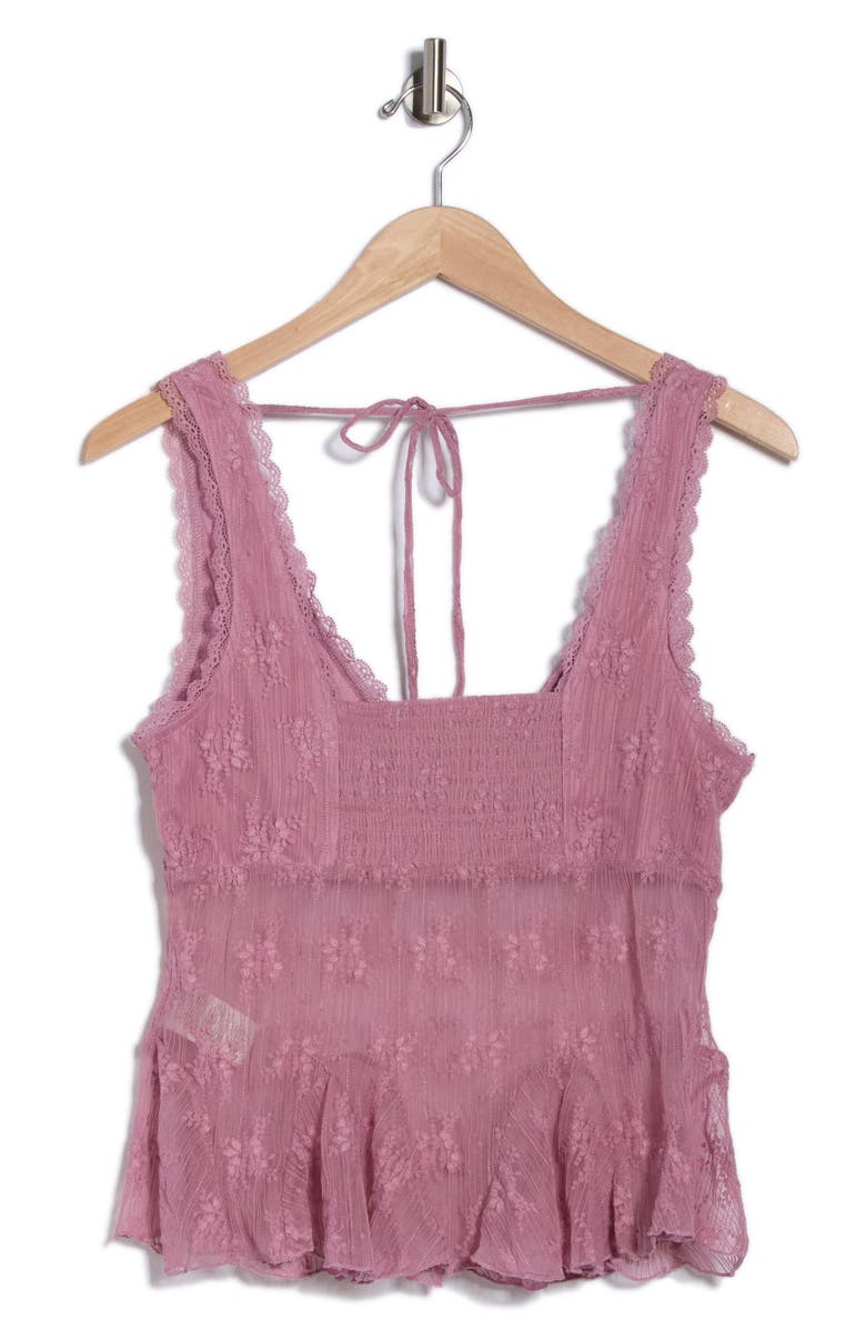 Madden Girl V-Neck Lace Top, Alternate, color, Mauve