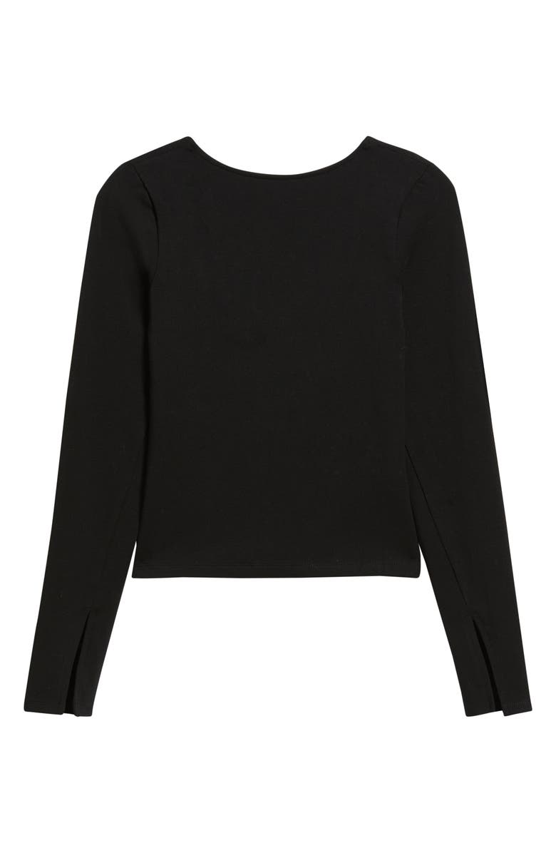 Madewell Long Sleeve Scoop Back T-Shirt, Alternate, color, Jet Black