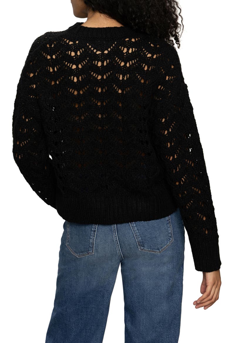 Boheme Open Stitch Sweater, Alternate, color, BLACK