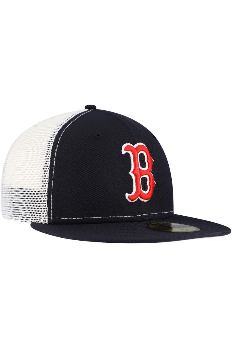 Men's New Era Navy Boston Red Sox Team Color 59FIFTY Trucker Fitted Hat, Alternate, color, Navy