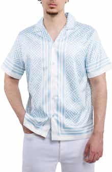 Rhombus Geo Print Camp Shirt