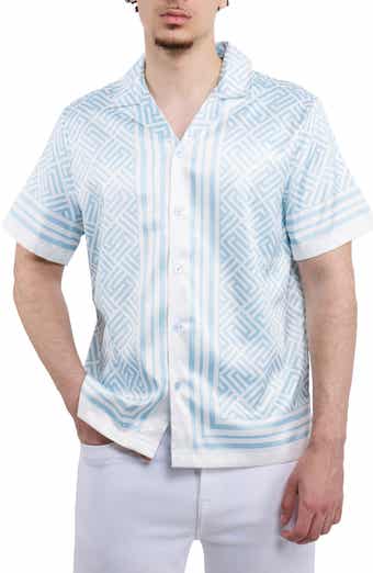 Rhombus Geo Print Camp Shirt