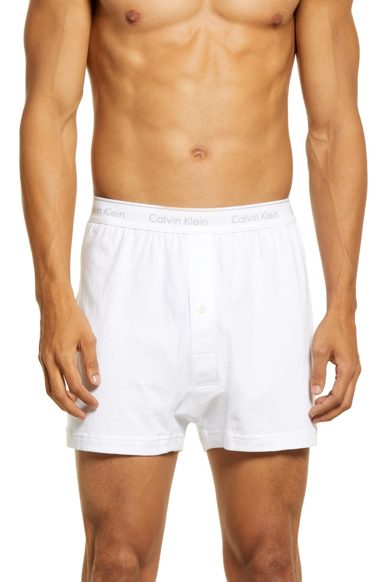 3-Pack Knit Cotton Boxers, Main, color, WHITE