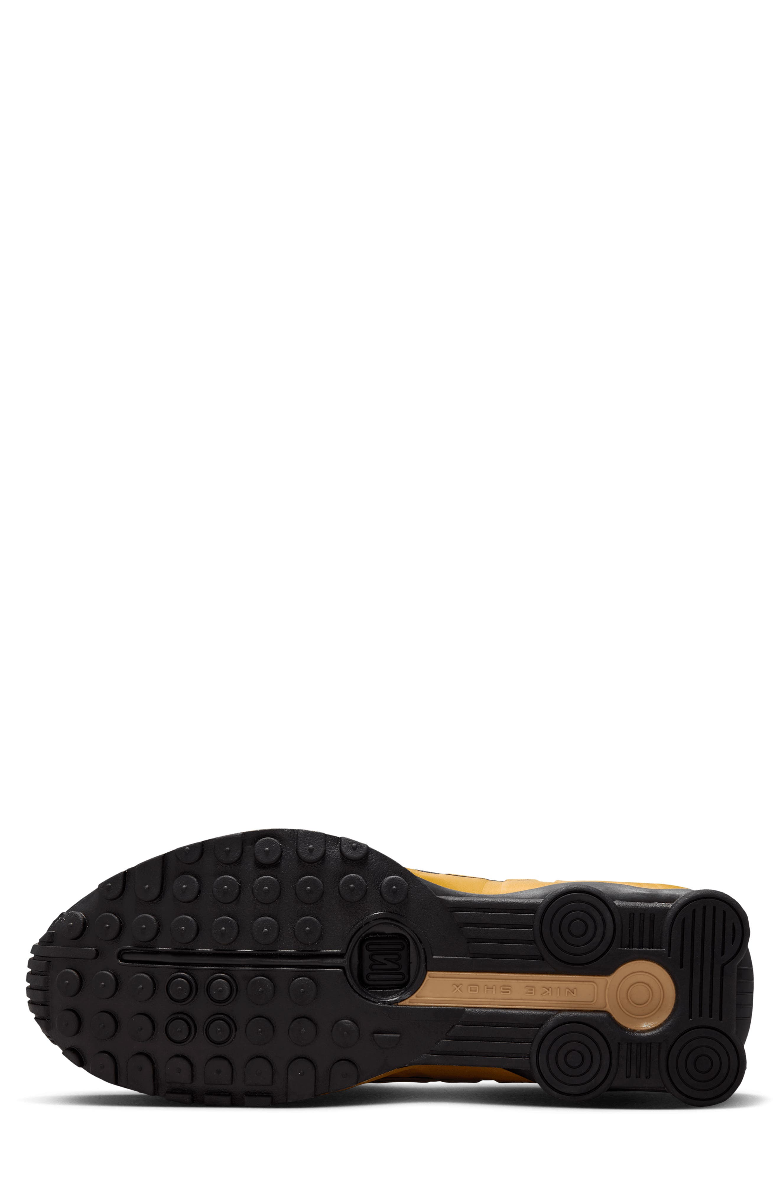 Nike Shox R4 Sneaker, Alternate, color, Metallic Gold/ Black