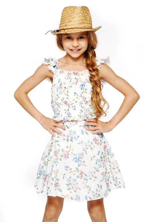 Hannah Banana Kids' Print Flare Miniskirt In Multi