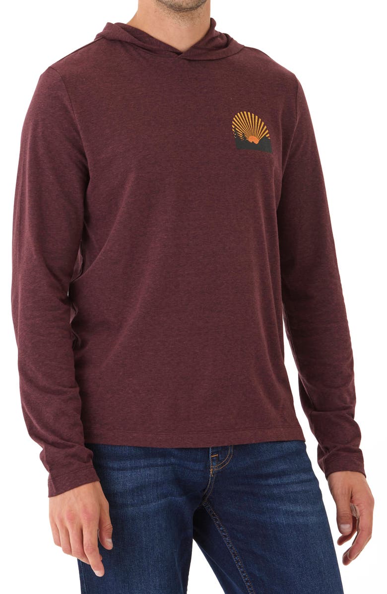 Threads 4 Thought Rocky Mountain Sunrise Hooded Long Sleeve Graphic T-Shirt, Alternate, color, 
