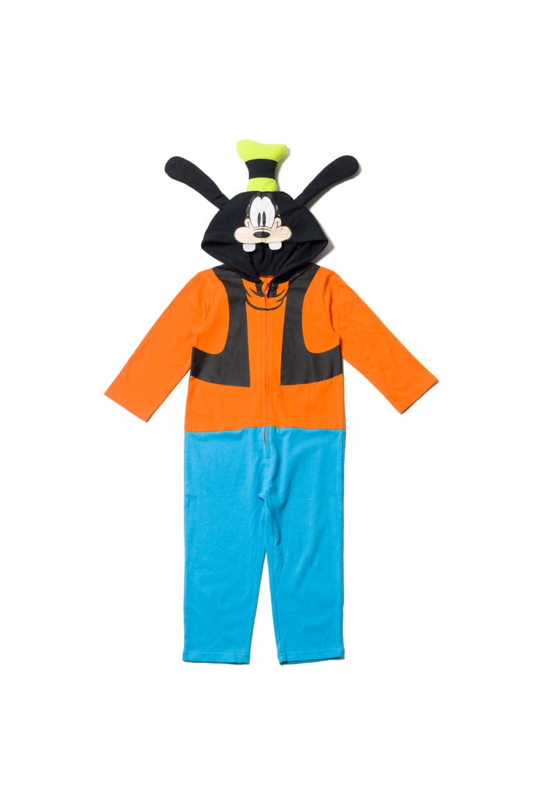 Mickey Mouse Cosplay Hooded One Piece, Main, color, Goofy Orange Blue
