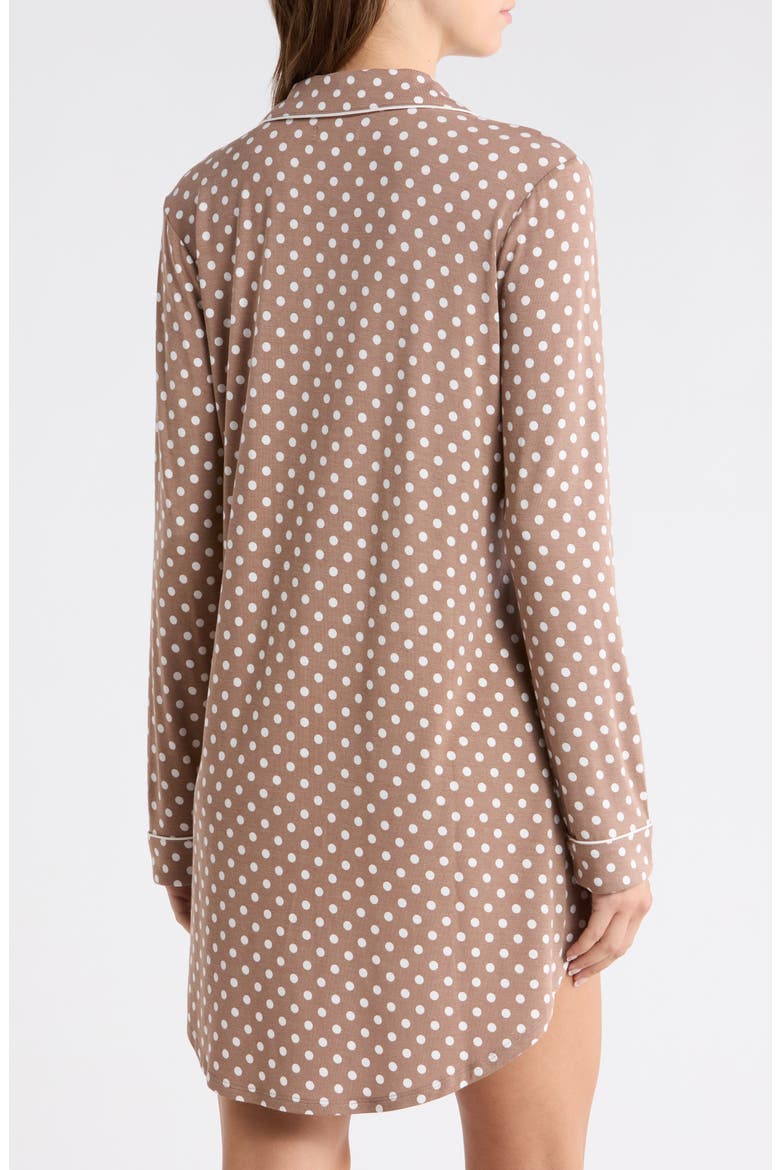 Moonlight Eco Nightshirt, Alternate, color, BROWN- IVORY EVEN DENSE DOT