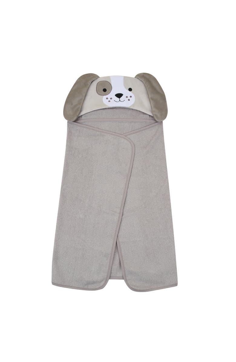 Lambs & Ivy Baby/Infant Luxury Cotton Terry Dog/Puppy Hooded Bath Towel, Alternate, color, Brown