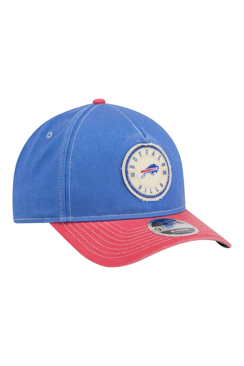 Men's New Era  Royal/Red Buffalo Bills 9FORTY Felt A-Frame Adjustable Hat, Alternate, color, Royal