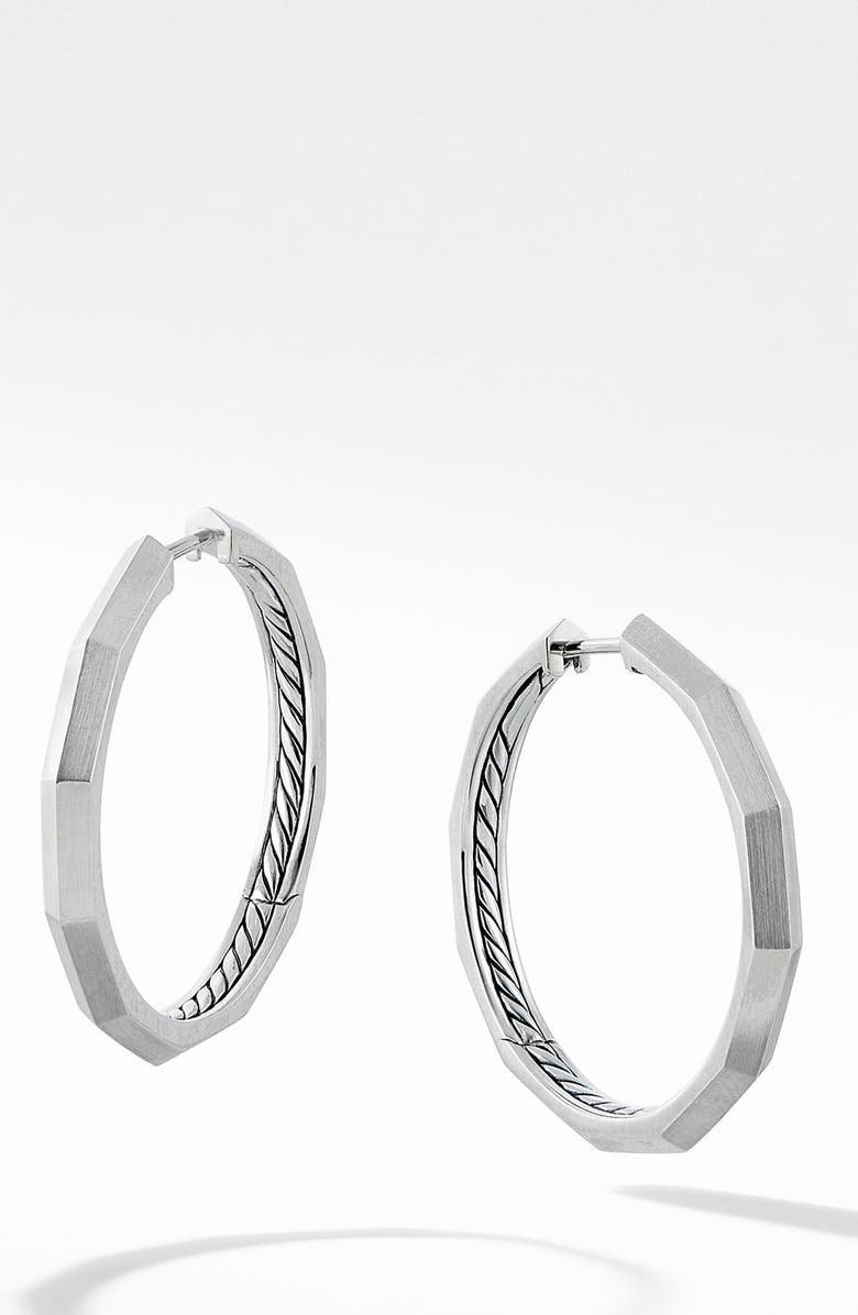 David Yurman Stax Faceted Hoop Earrings, Main, color,