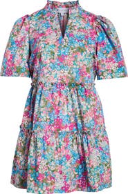 SUGARLIPS Avery Blossom Dixie Tiered Cotton Dress