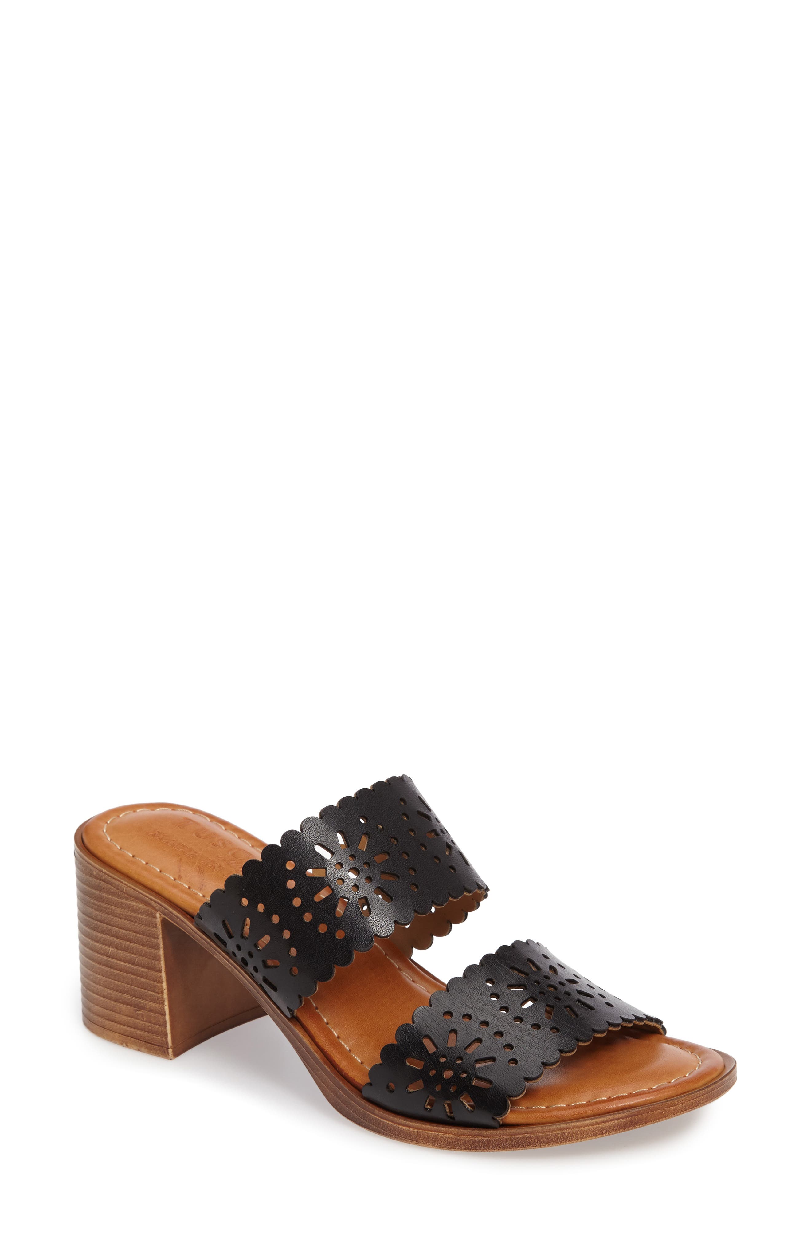 Susana Sandal, Main, color, BLACK FAUX PATENT