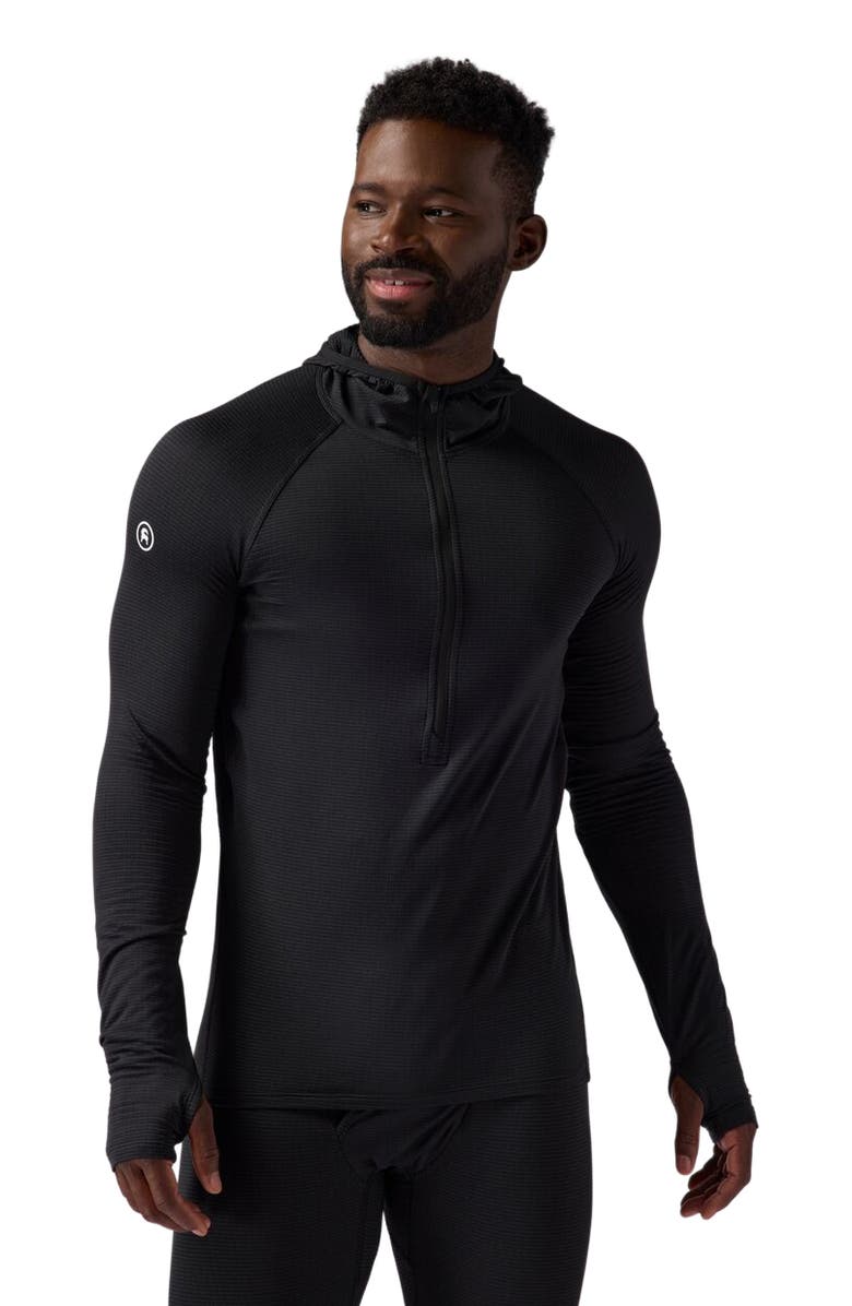 Backcountry Pines Microgrid Ultra-Lt Baselayer 1/2-Zip Scuba Top - Men's, Main, color, Black