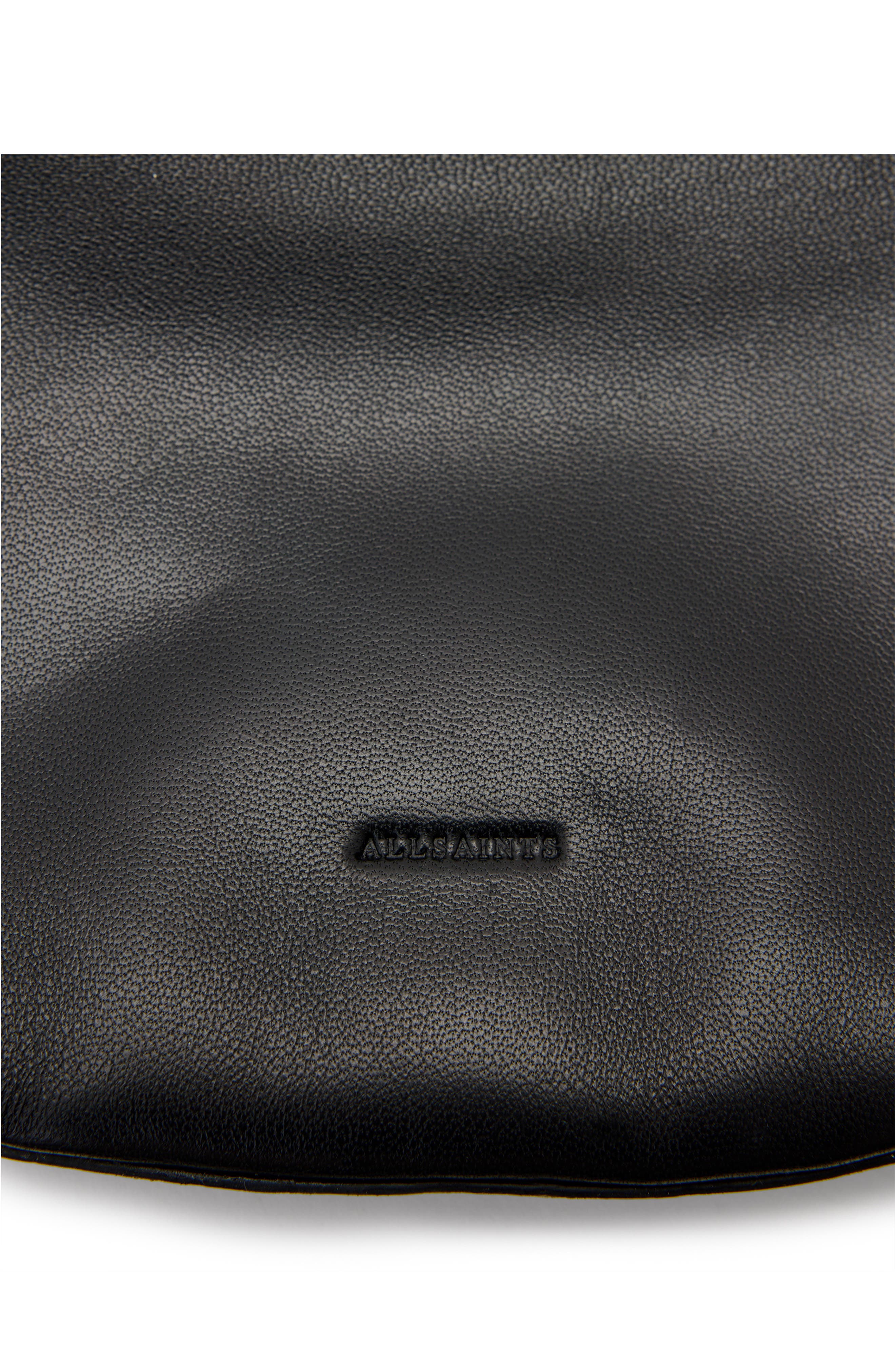 AllSaints Luna Leather Crossbody Bag, Alternate, color, Black
