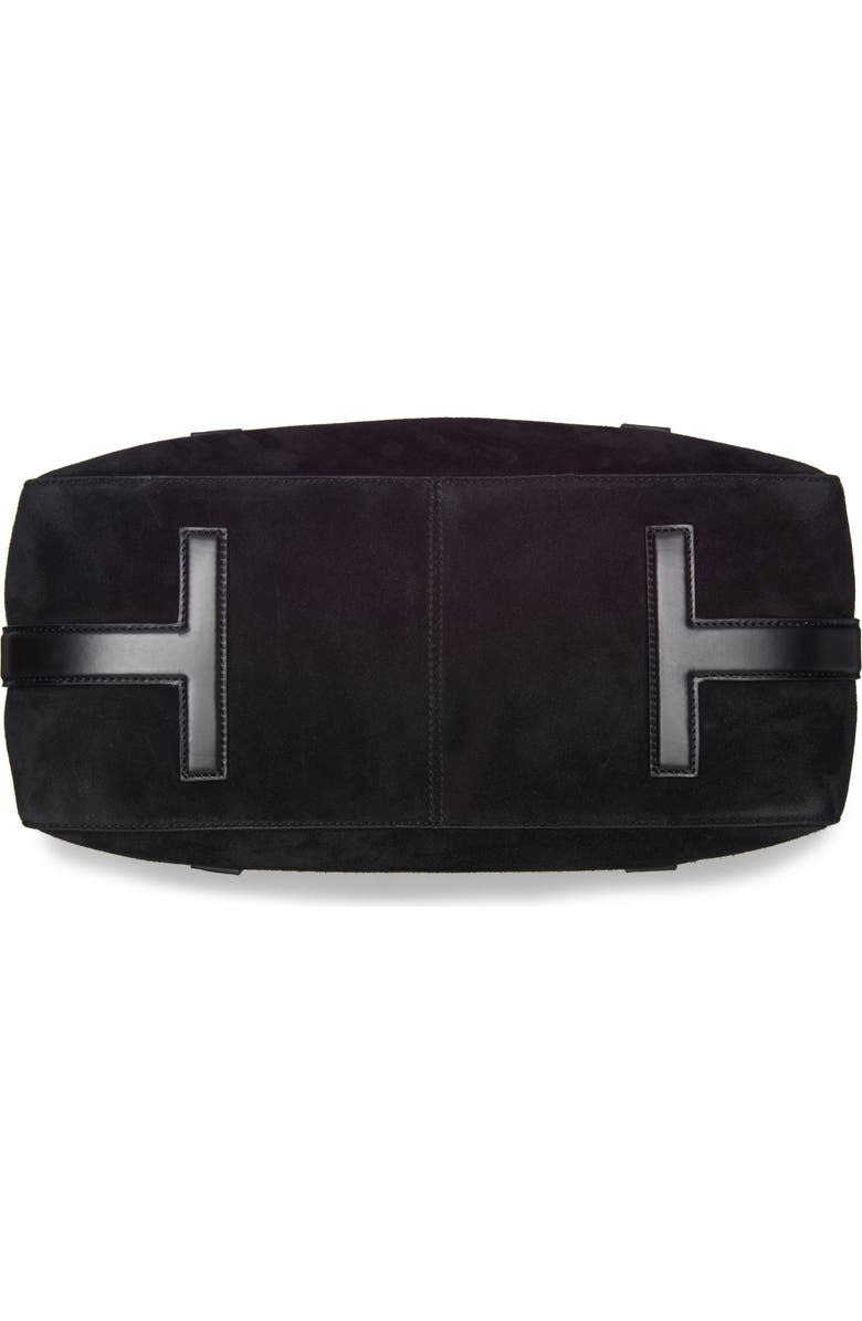 TOM FORD Medium Eclipse Suede Shoulder Bag, Alternate, color, Black