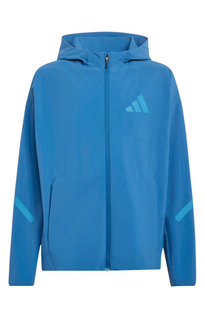 adidas Originals Kids' Z-N-E Woven Travel Hooded Jacket, Main, color, Dusky Petrol/ Dusky Ink