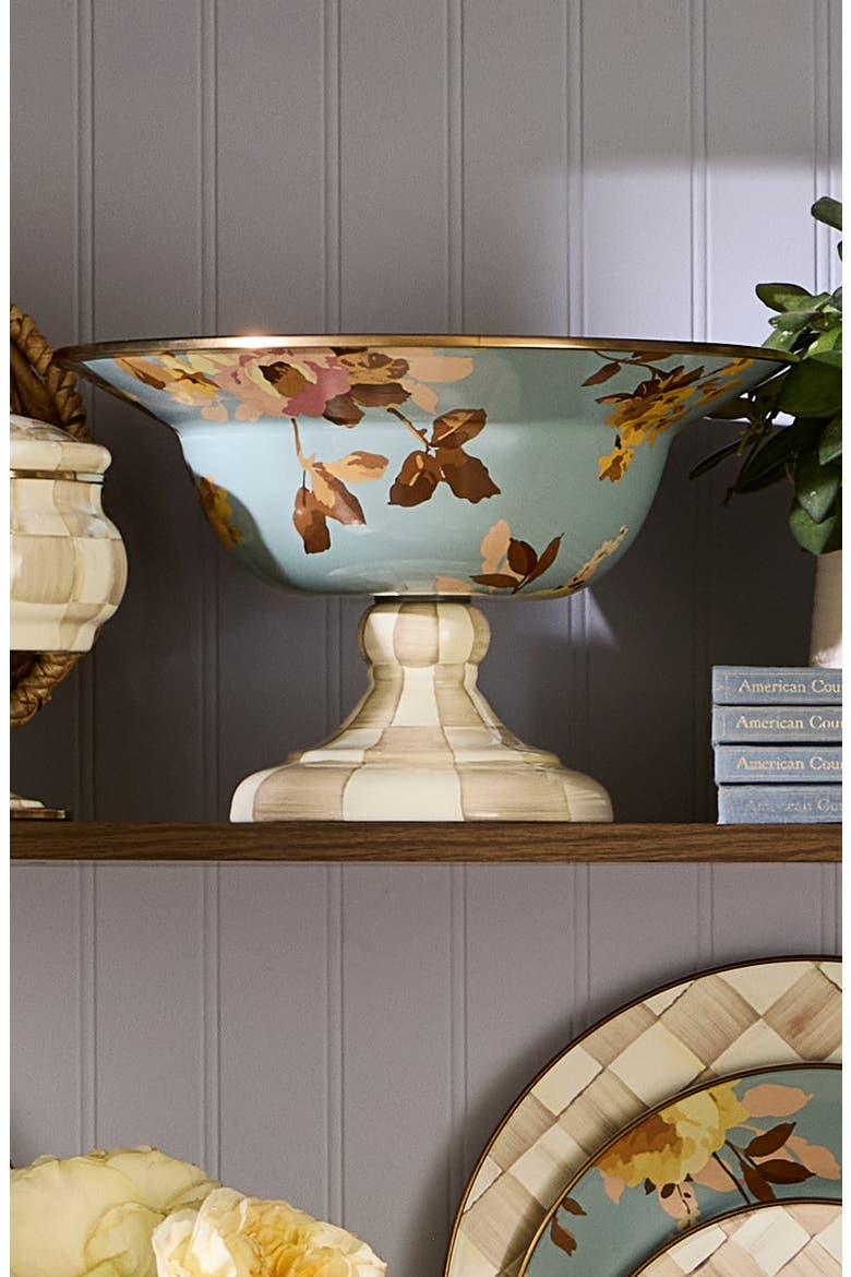 Wild Rose Slate Large Compote, Alternate, color, BLUE
