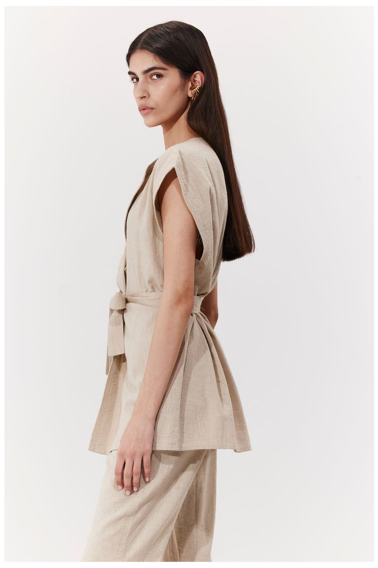 Terra Sleeveless Vest Cover-Up, Alternate, color, Natural