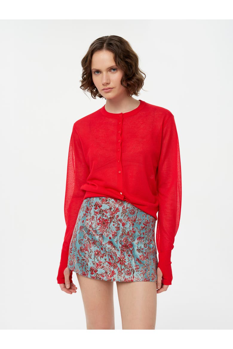 Sheer Cardigan, Main, color, Red
