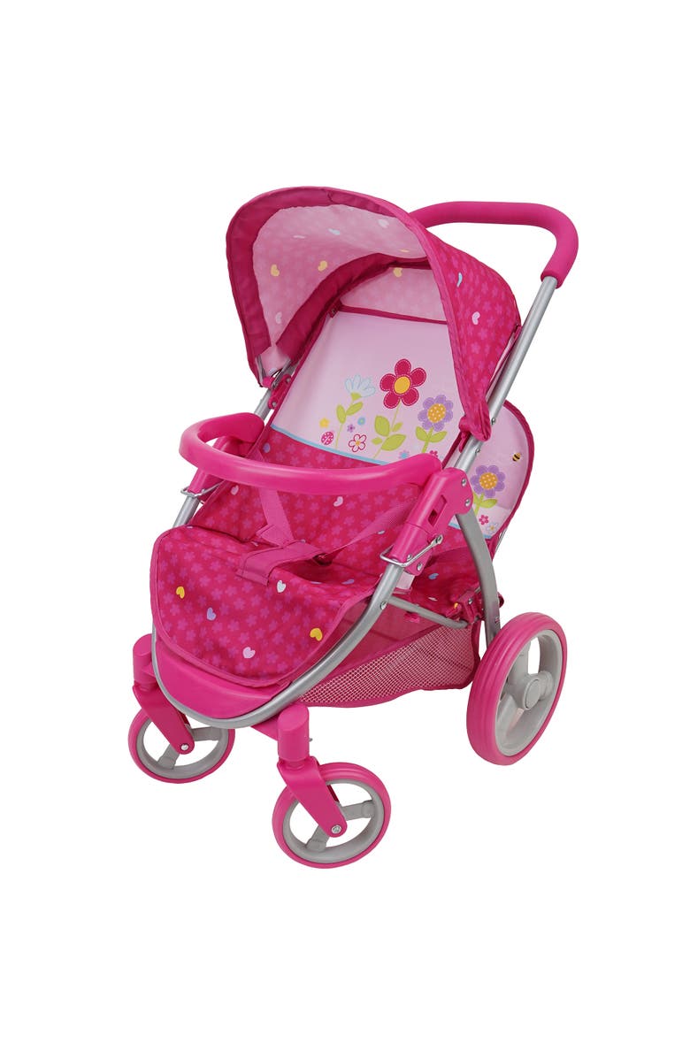 509 Garden Twin Doll Stroller W/ Front Swivel Wheels, Main, color, Pink