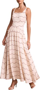 MINT VELVET Spot Print Midi Dress With Thin Straps