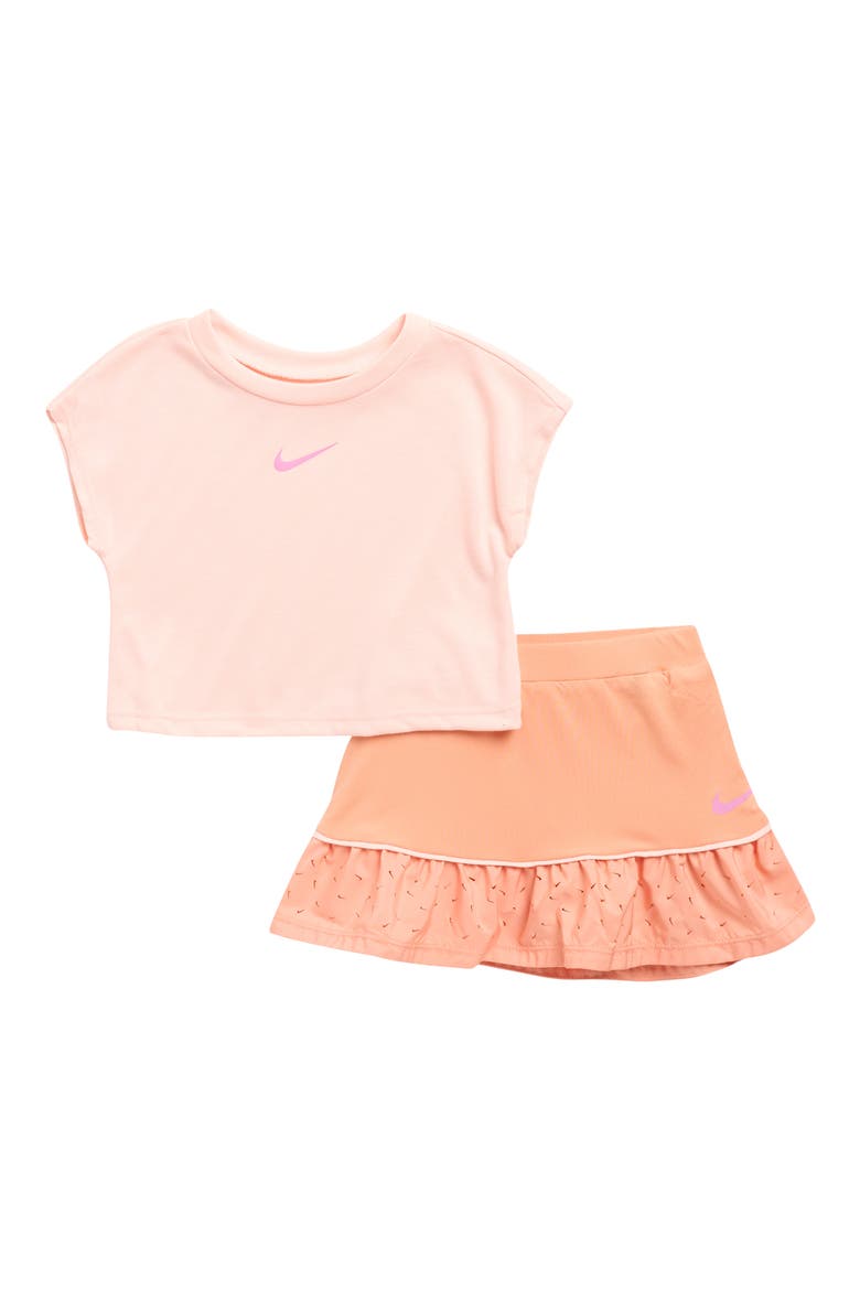 Sunny Swoosh Skort Set, Main, color, APRICOT AGATE